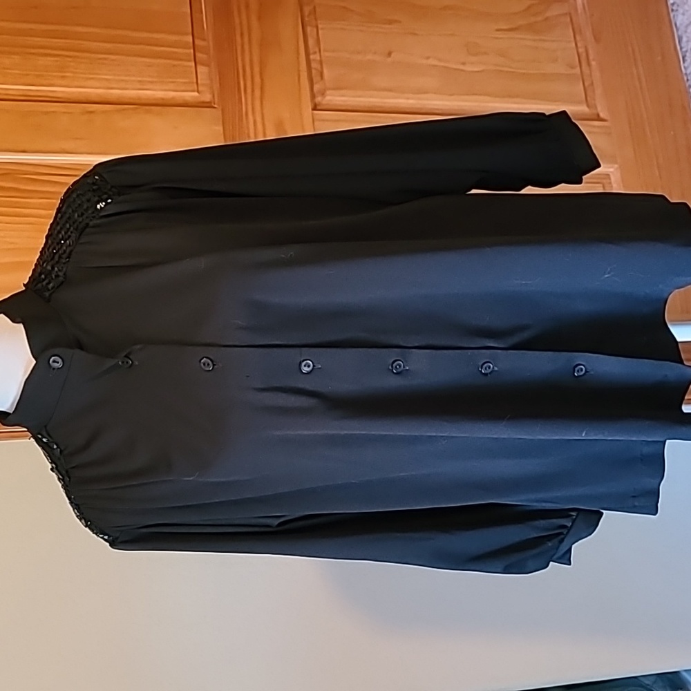 TEDDI BLACK BLOUSE SIZE 18